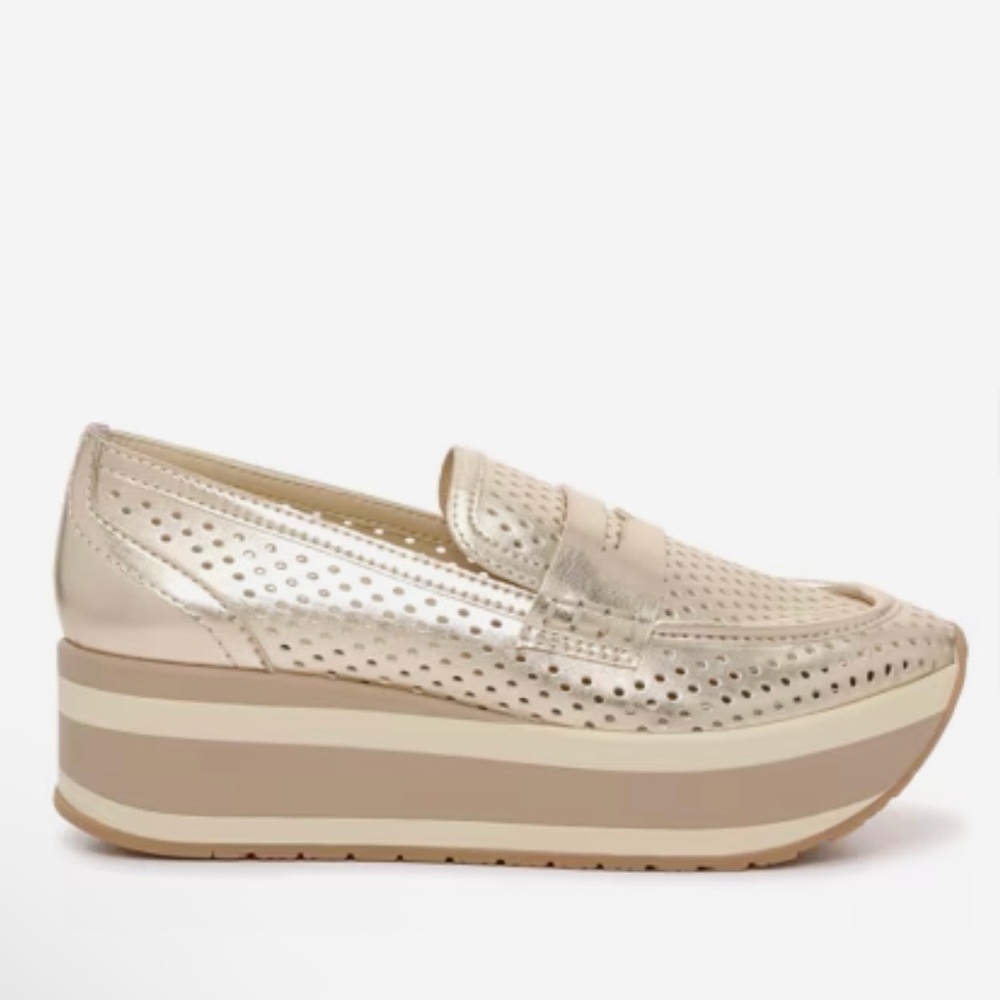 Dolce Vita Janine Gold Platform Loafers MSRP $155